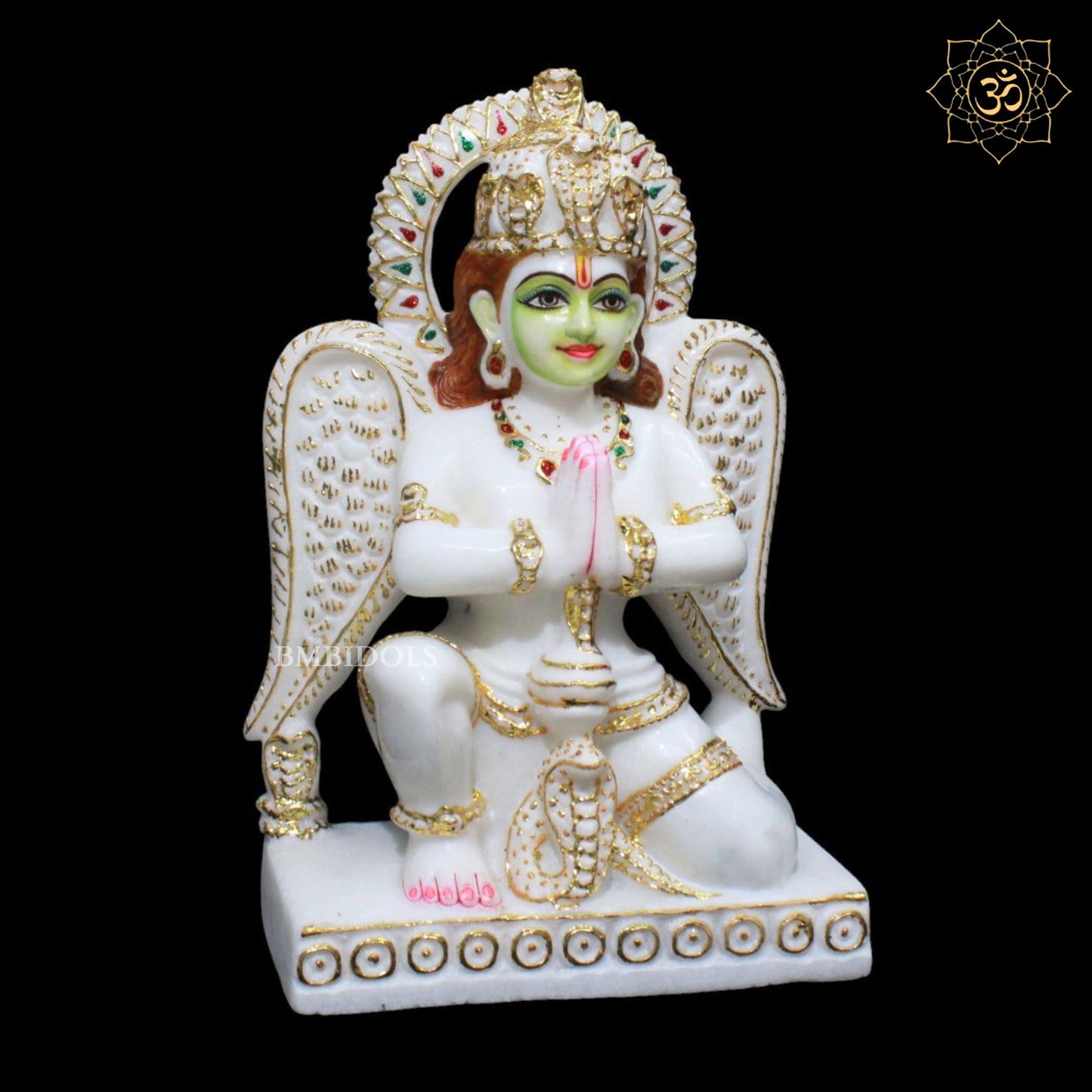 Marble Garuda Murti for Homes and Temples in 12inches in Makrana Marble