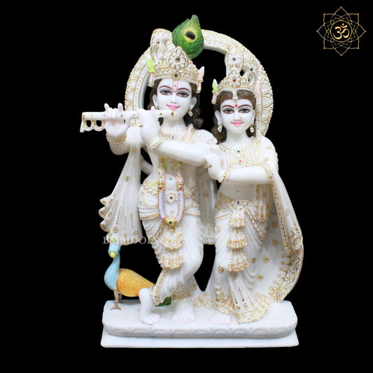 Jugal Radha Krishna Marble Murti for Homes and Temples in 24inches