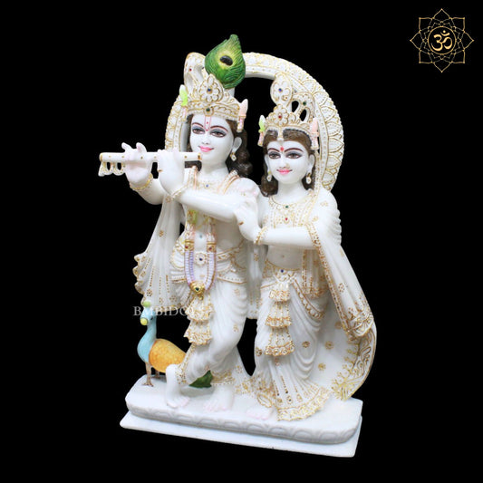 Jugal Radha Krishna Marble Murti for Homes and Temples in 24inches