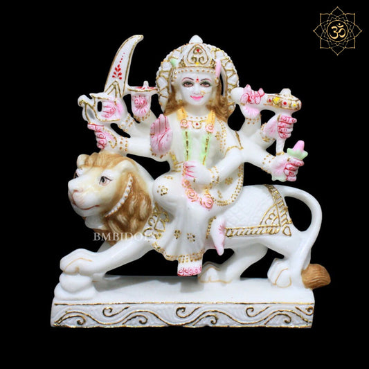 9inch Durga Mata Marble Murti for Homes and Temples in Makrana Marble
