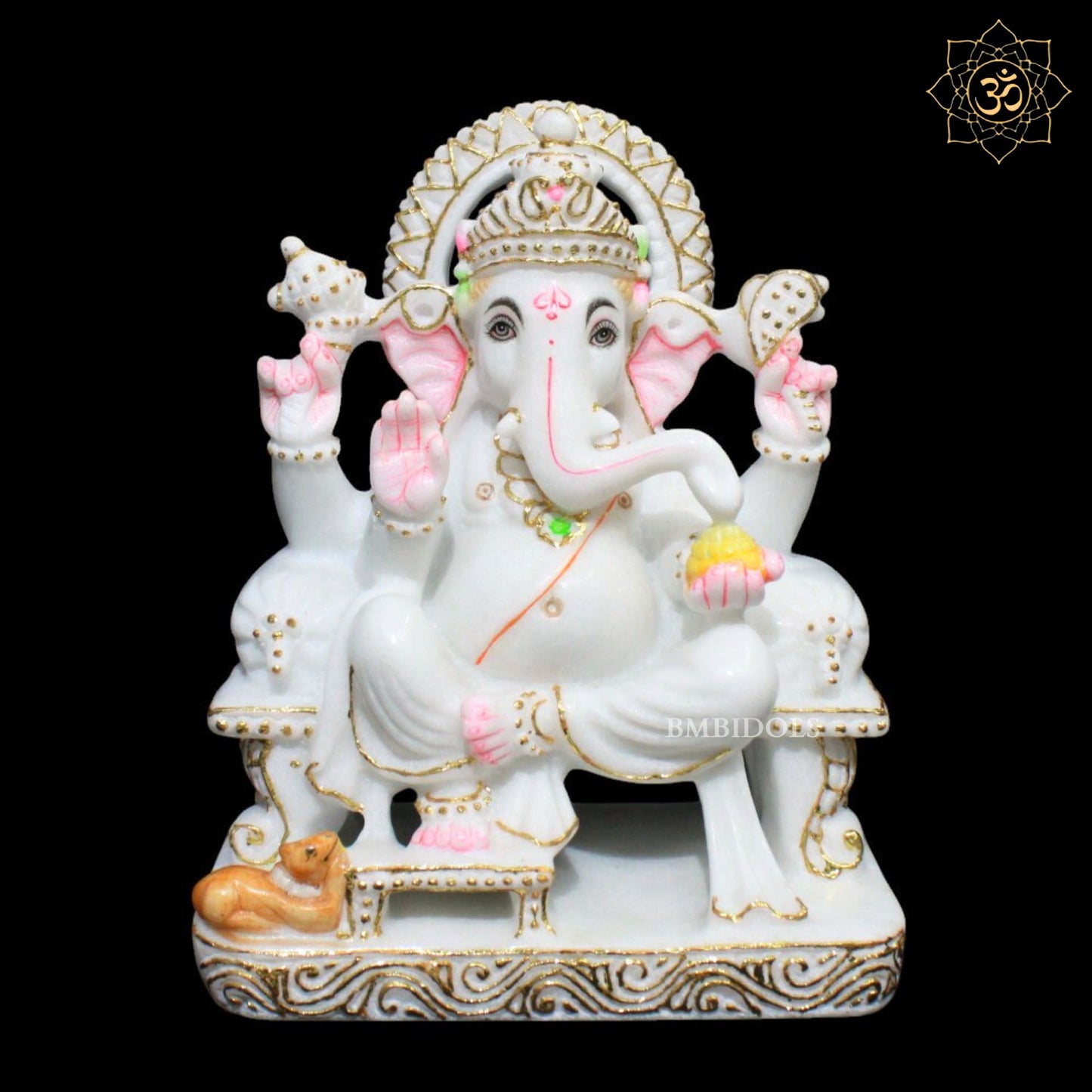 Marble Ganesha Statue for Home Mandirs in 9inches