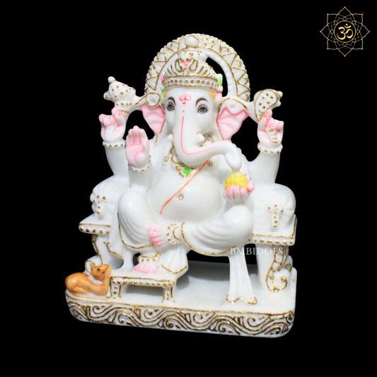 Marble Ganesha Statue for Home Mandirs in 9inches
