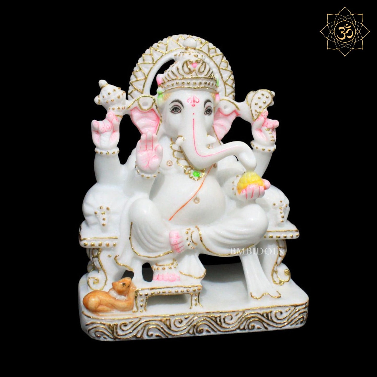 Marble Ganesha Statue for Home Mandirs in 9inches