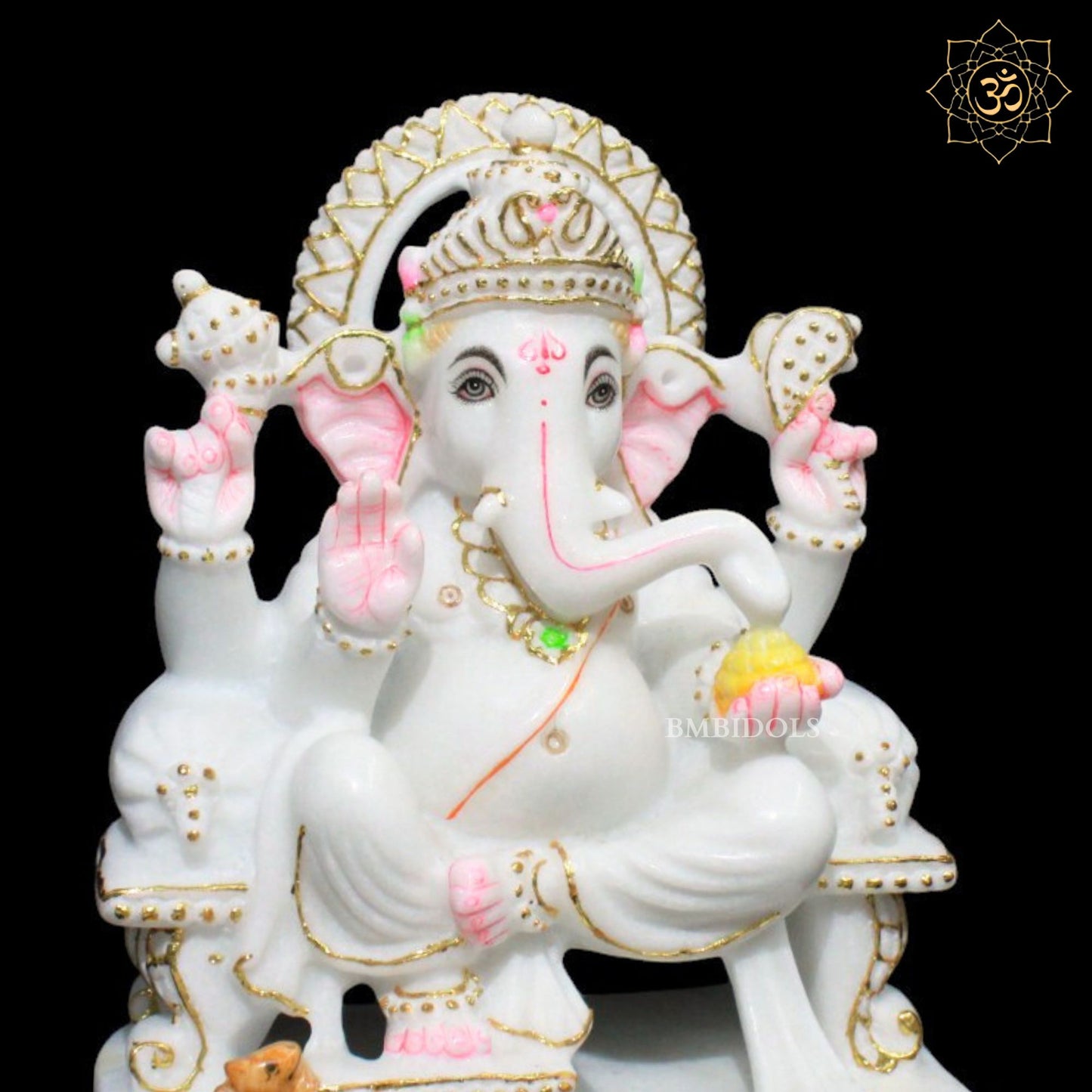 Marble Ganesha Statue for Home Mandirs in 9inches