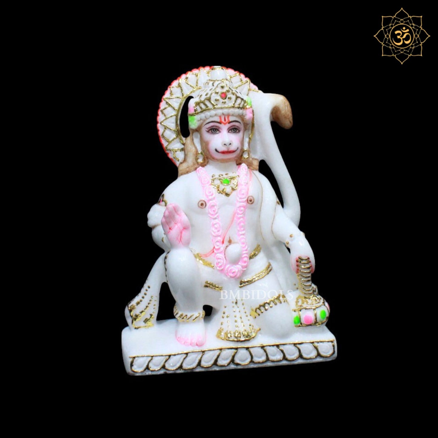 Marble Small Hanuman Murti for Home Mandirs in 7inch