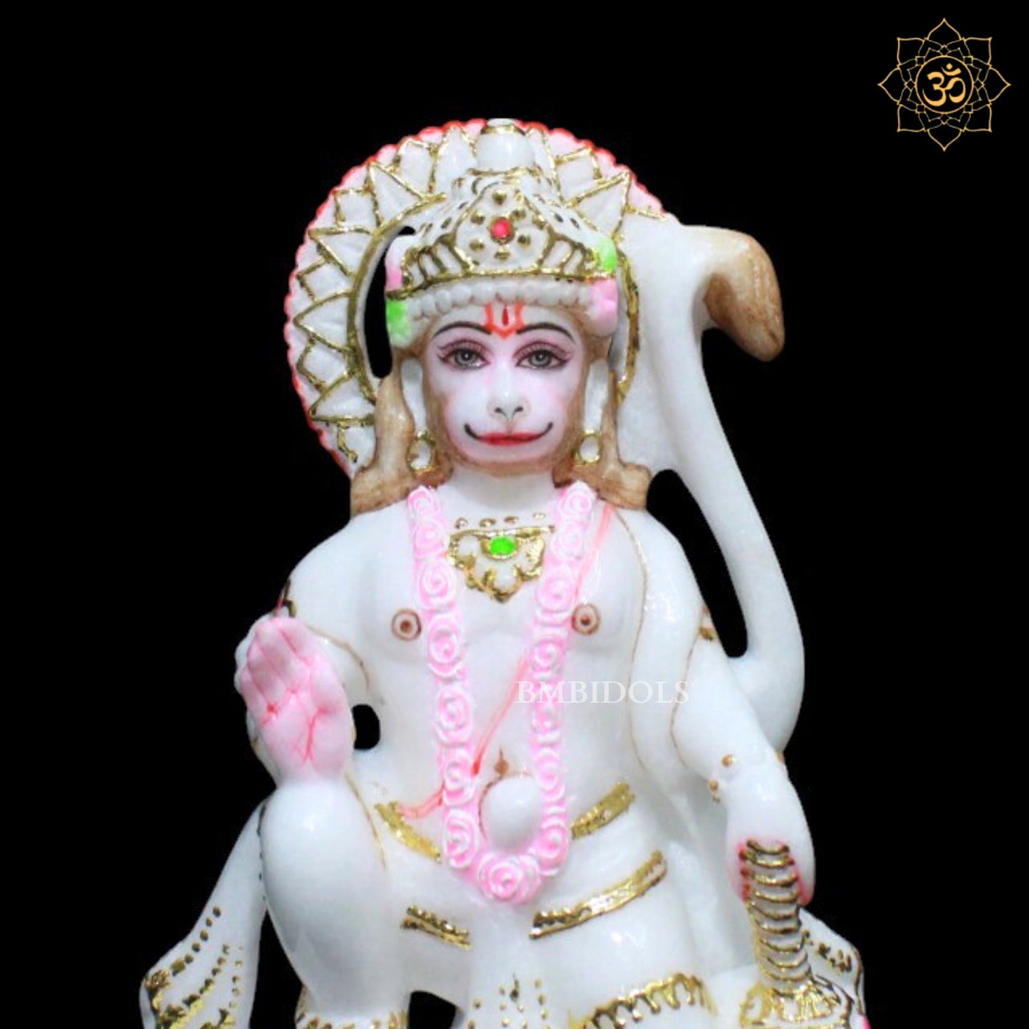 Marble Small Hanuman Murti for Home Mandirs in 7inch