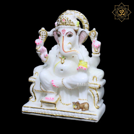 Small Ganesh Marble Murti for Homes and Temples in 7inches