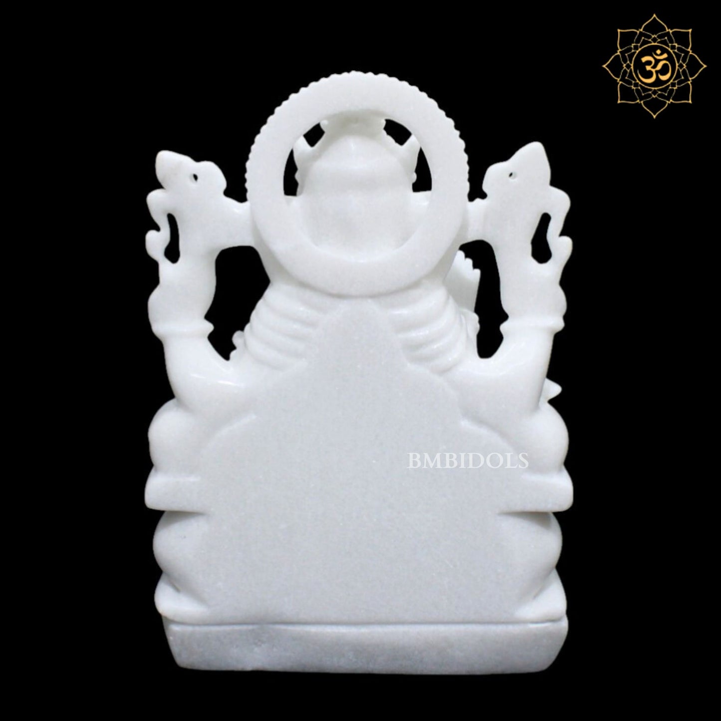 White Marble Ganesh Murti in Big Shastra Design in 12inches