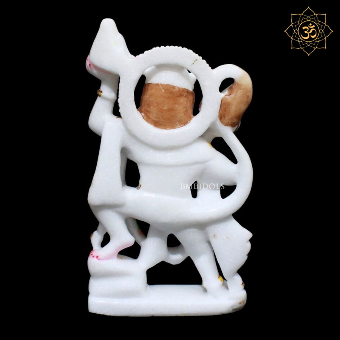 Veer Hanuman Marble in Diamond Work in 9inches