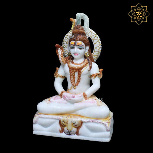 Meditation Marble Shiva Statue for Homes and Temples in 1feet