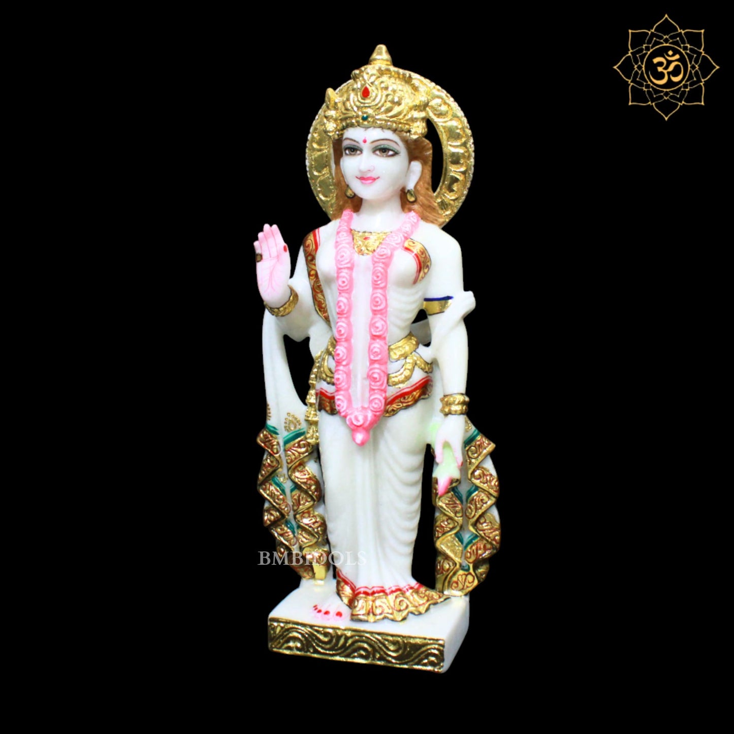 18inches Marble Radha Krishna Statue for Homes and Temples in Double Palla