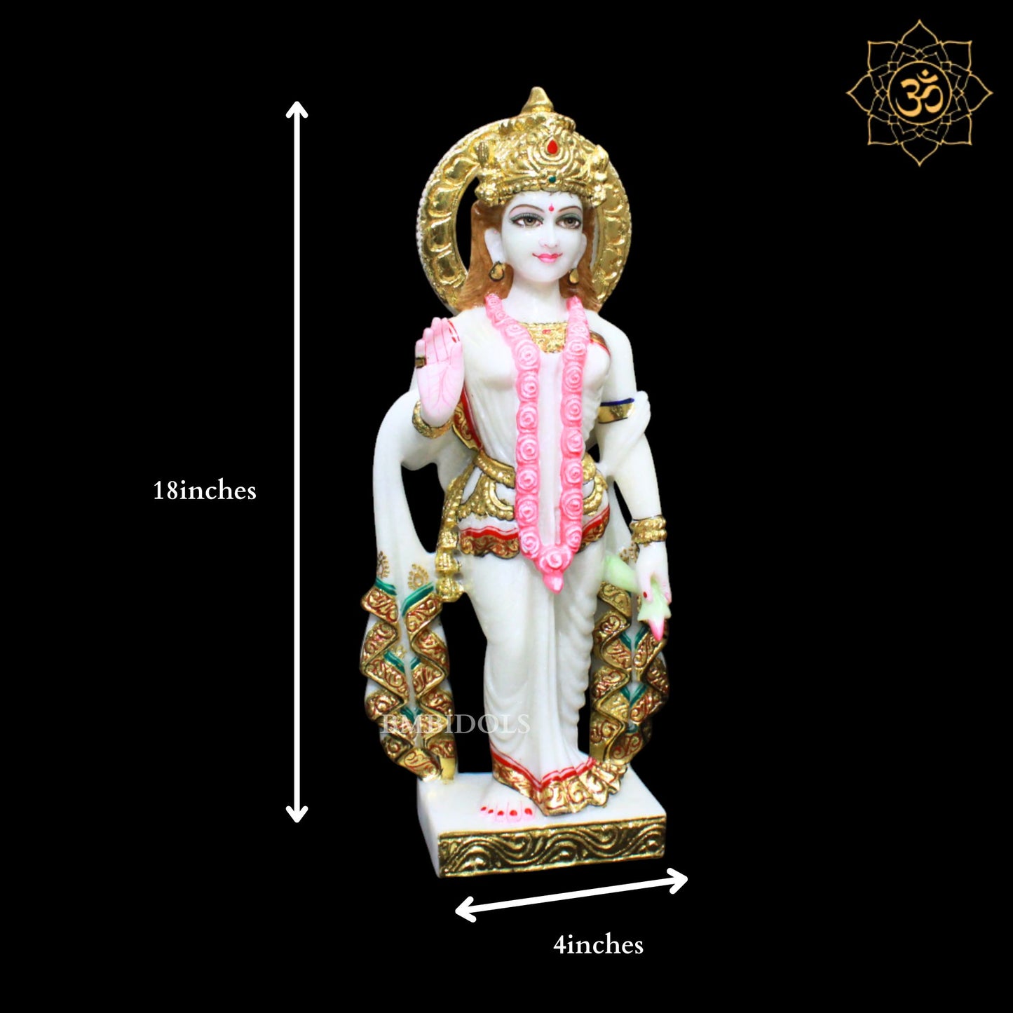 18inches Marble Radha Krishna Statue for Homes and Temples in Double Palla