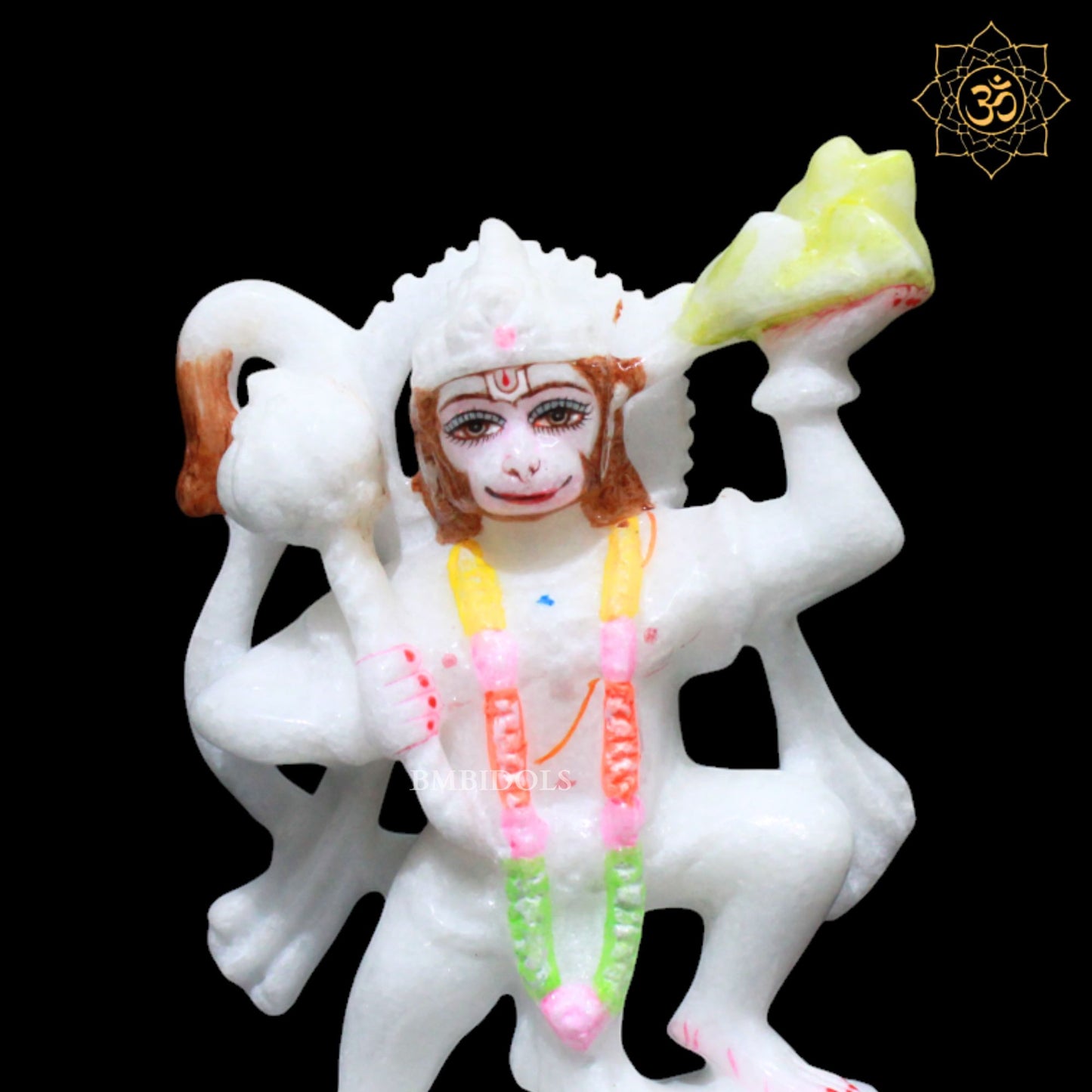 5inch Veer Hanuman Ji Marble Statue for Home Mandirs
