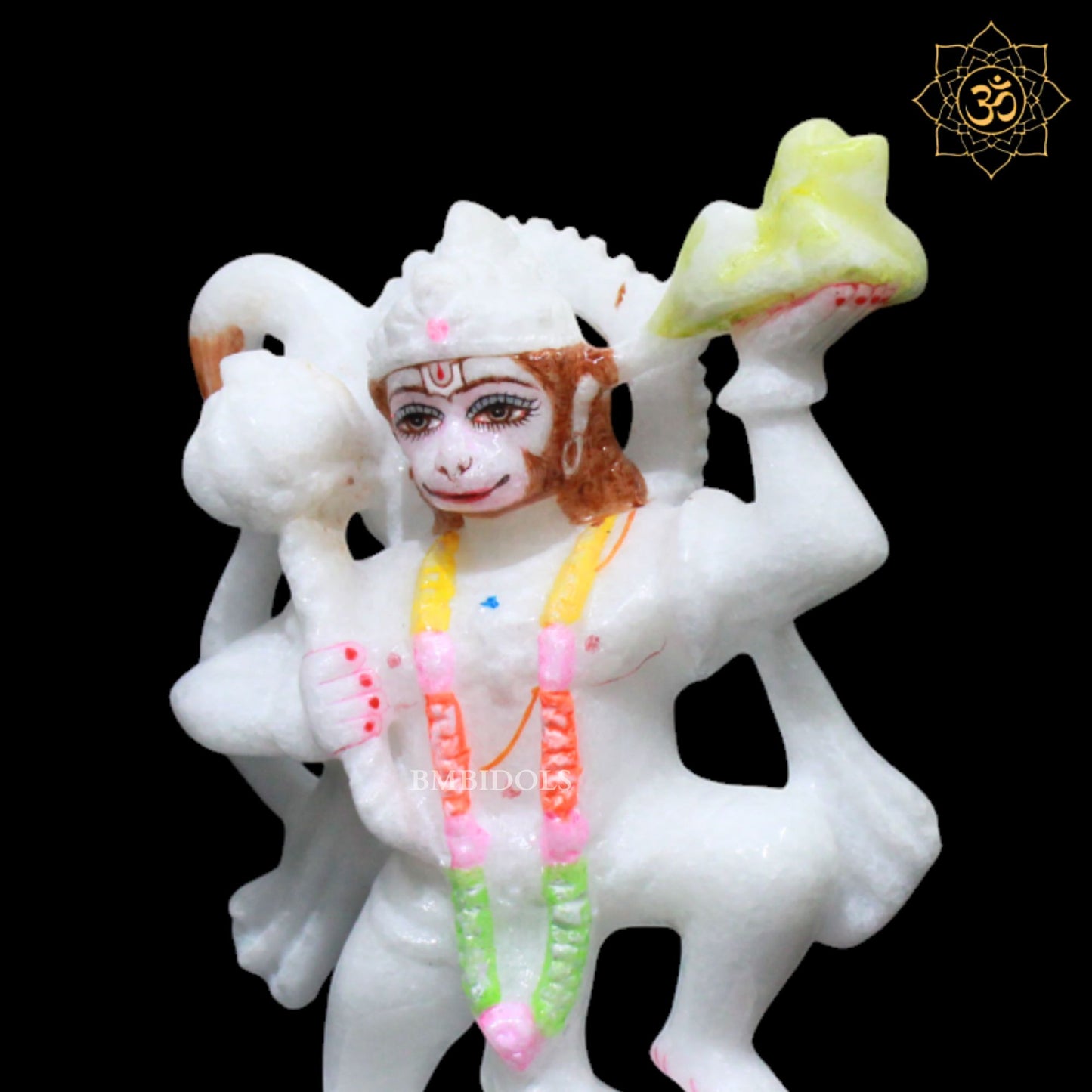 5inch Veer Hanuman Ji Marble Statue for Home Mandirs
