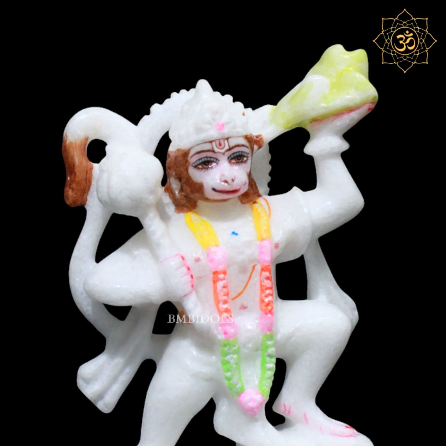 5inch Veer Hanuman Ji Marble Statue for Home Mandirs