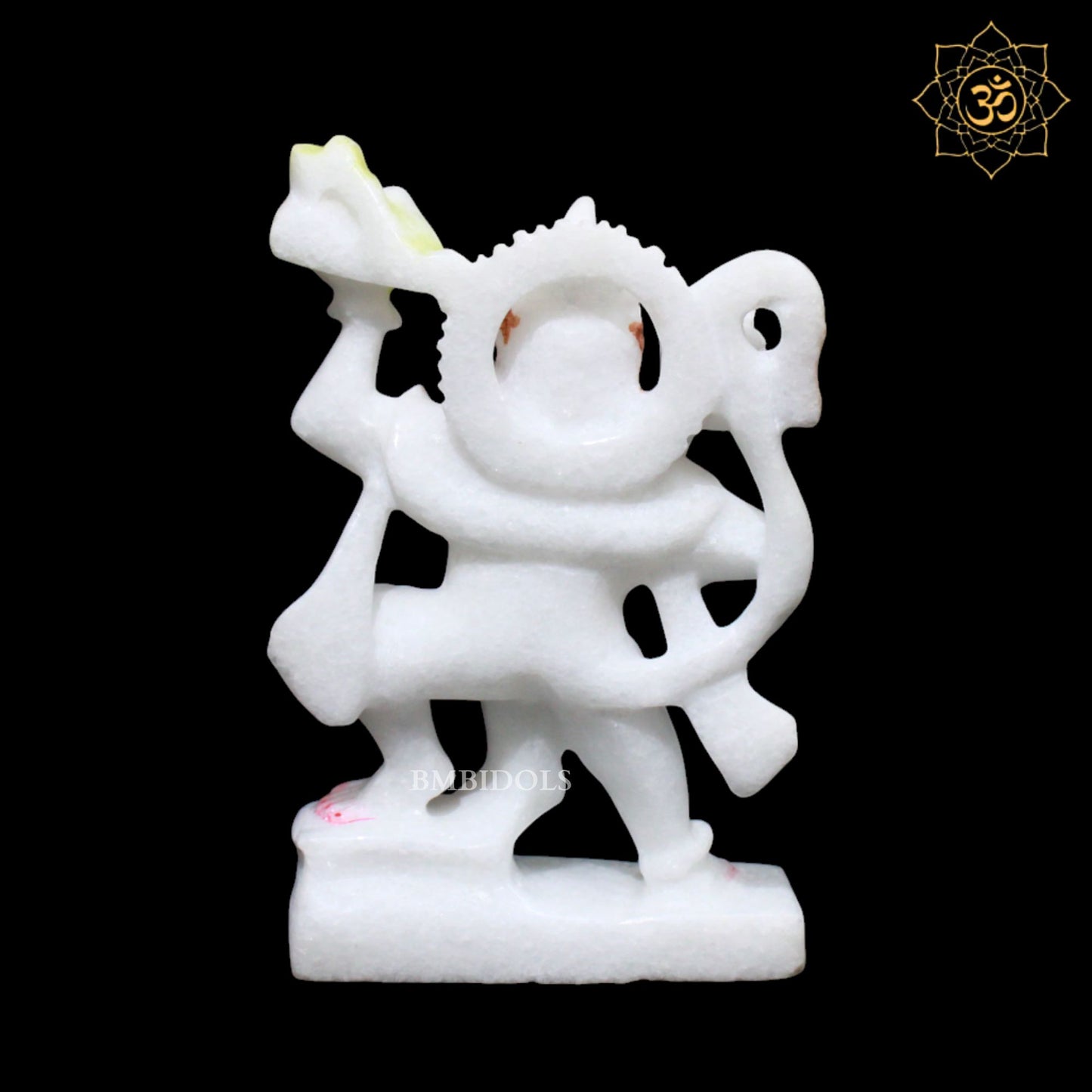 5inch Veer Hanuman Ji Marble Statue for Home Mandirs
