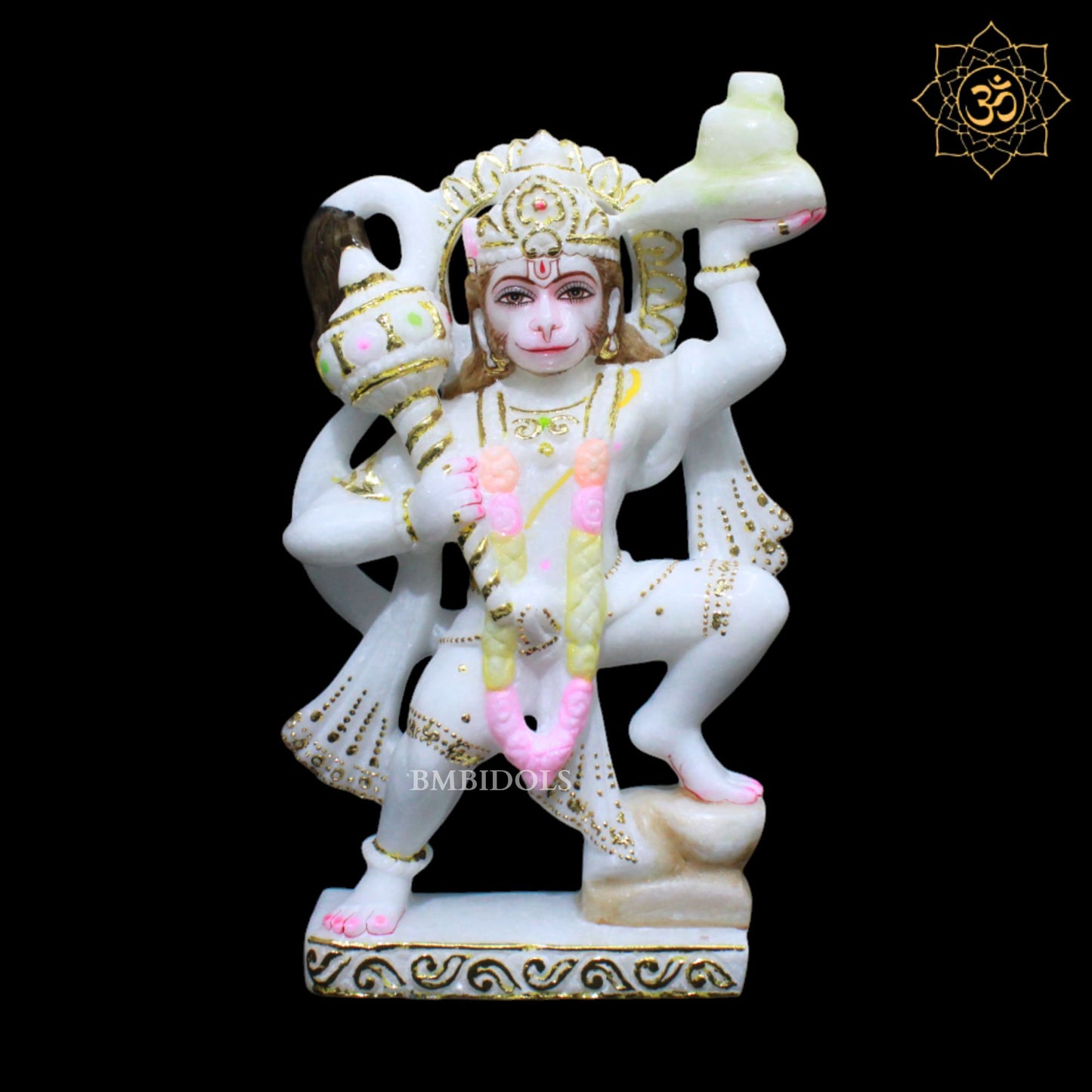 Veer Hanuman Marble Murti in 12inches for Homes and Temples