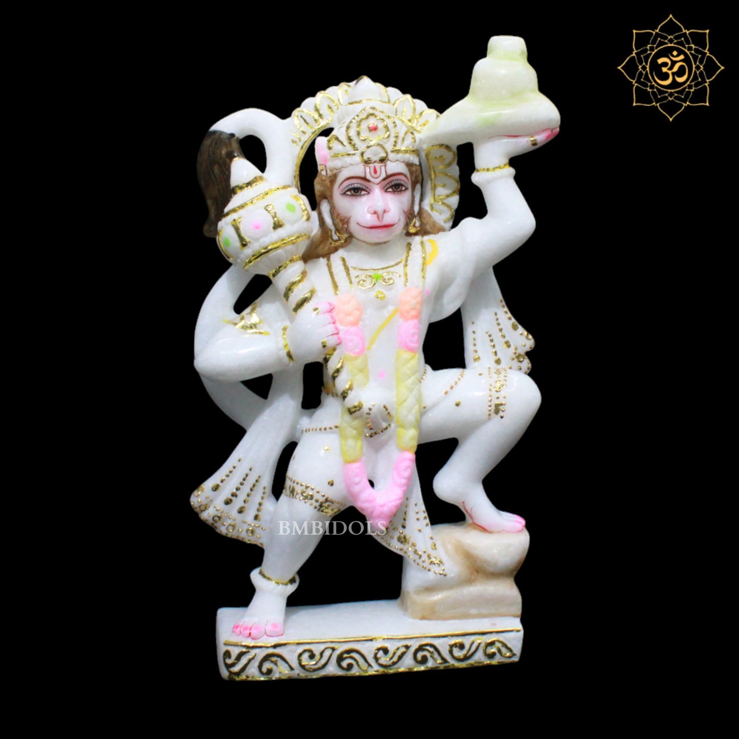 Veer Hanuman Marble Murti in 12inches for Homes and Temples