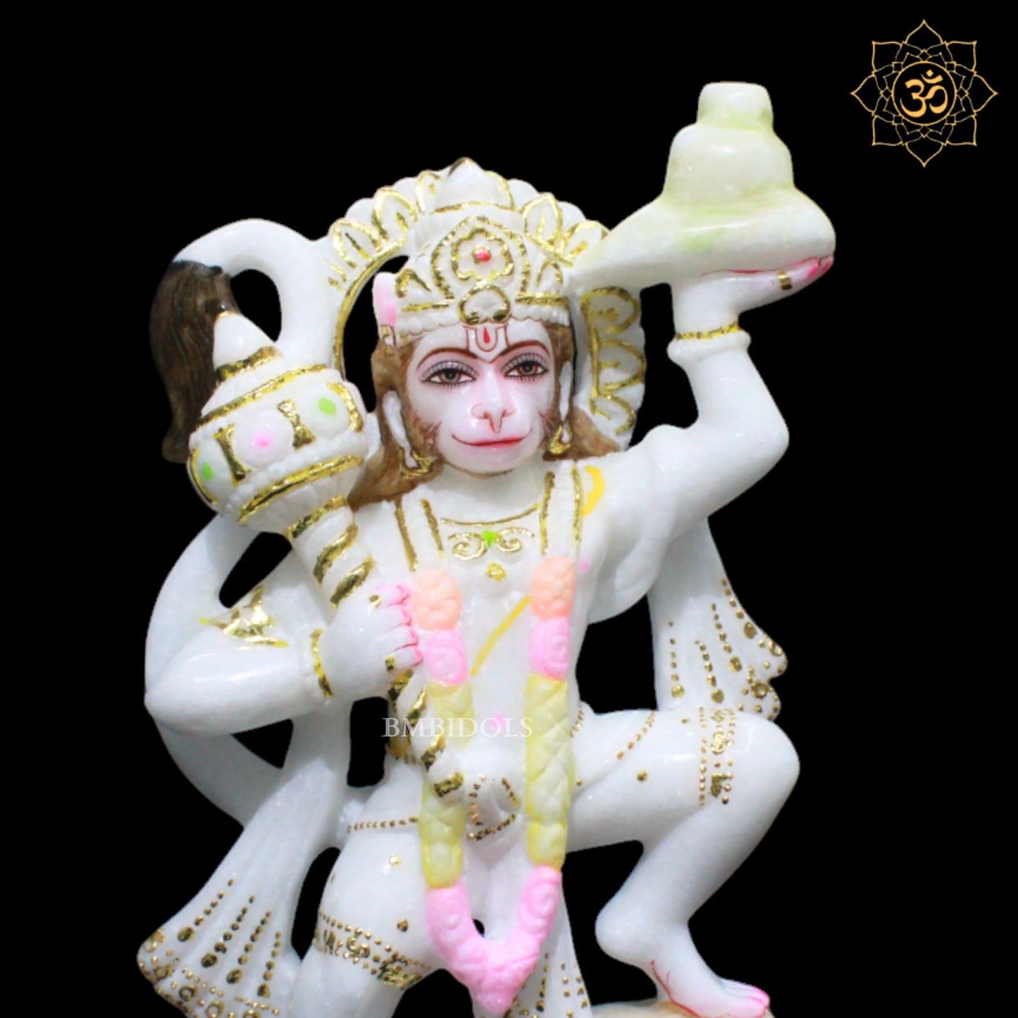 Veer Hanuman Marble Murti in 12inches for Homes and Temples