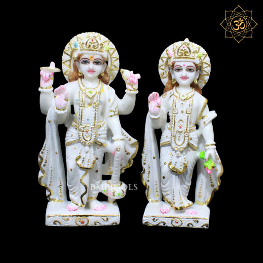 Vishnu Laxmi Marble Murti for Ghar Mandirs in 1feet