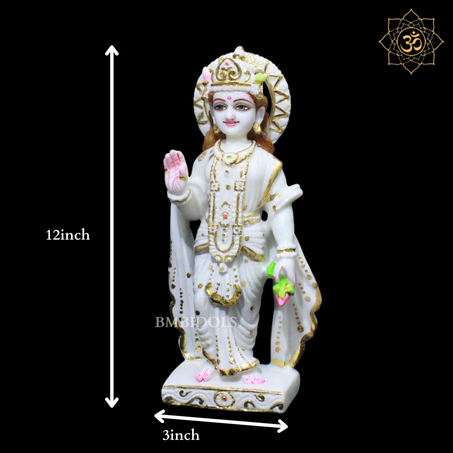 Vishnu Laxmi Marble Murti for Ghar Mandirs in 1feet
