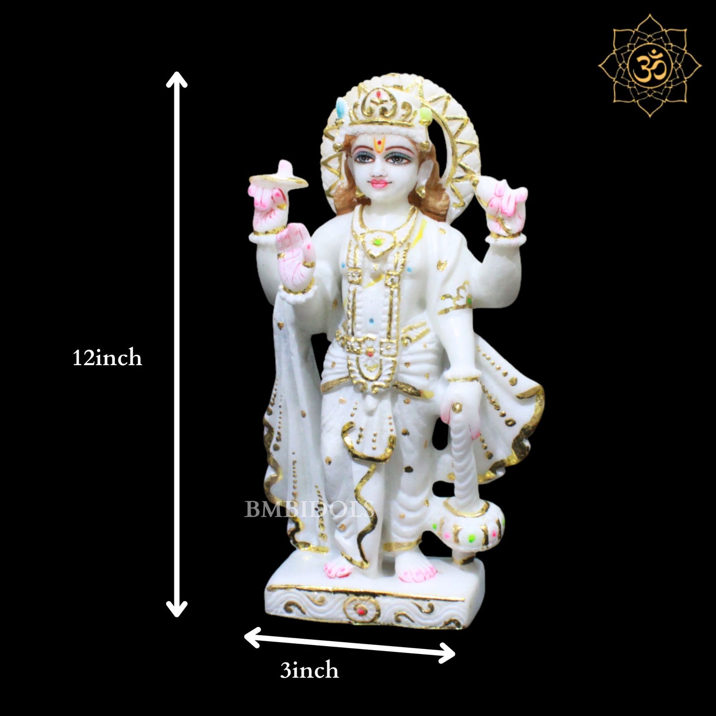 Vishnu Laxmi Marble Murti for Ghar Mandirs in 1feet