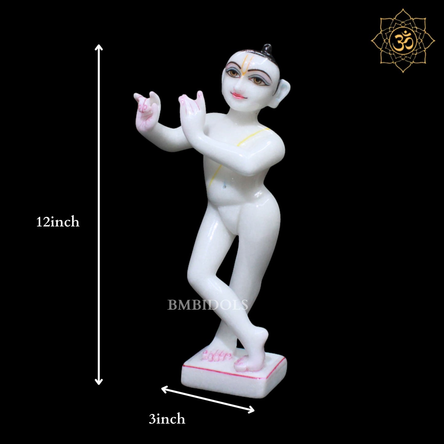 Iskcon Radha Krishna Marble Murti for Ghar Mandirs - 1feet