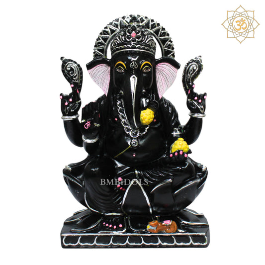 Black Stone Ganesh Statue for 15inches in Homes and Temples