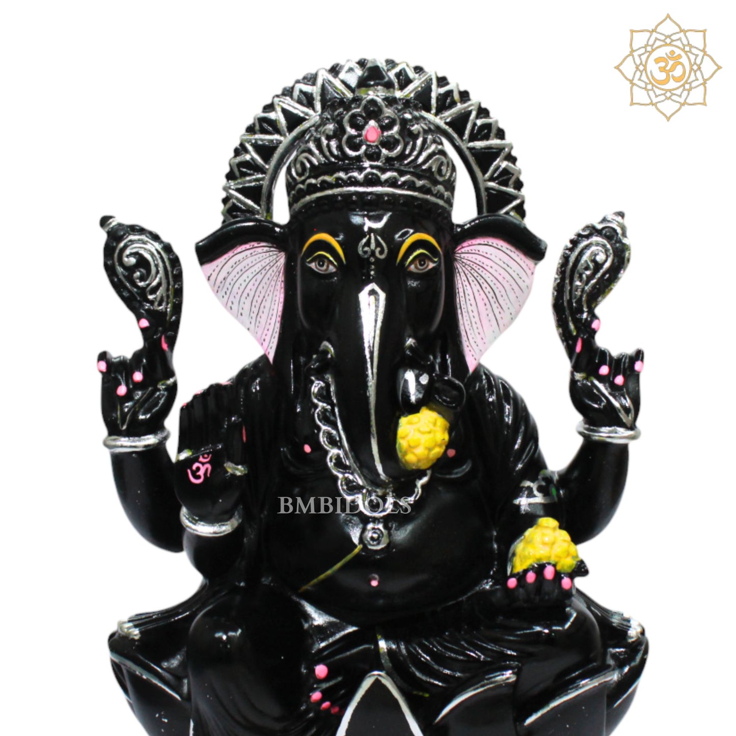 Black Stone Ganesh Statue for 15inches in Homes and Temples