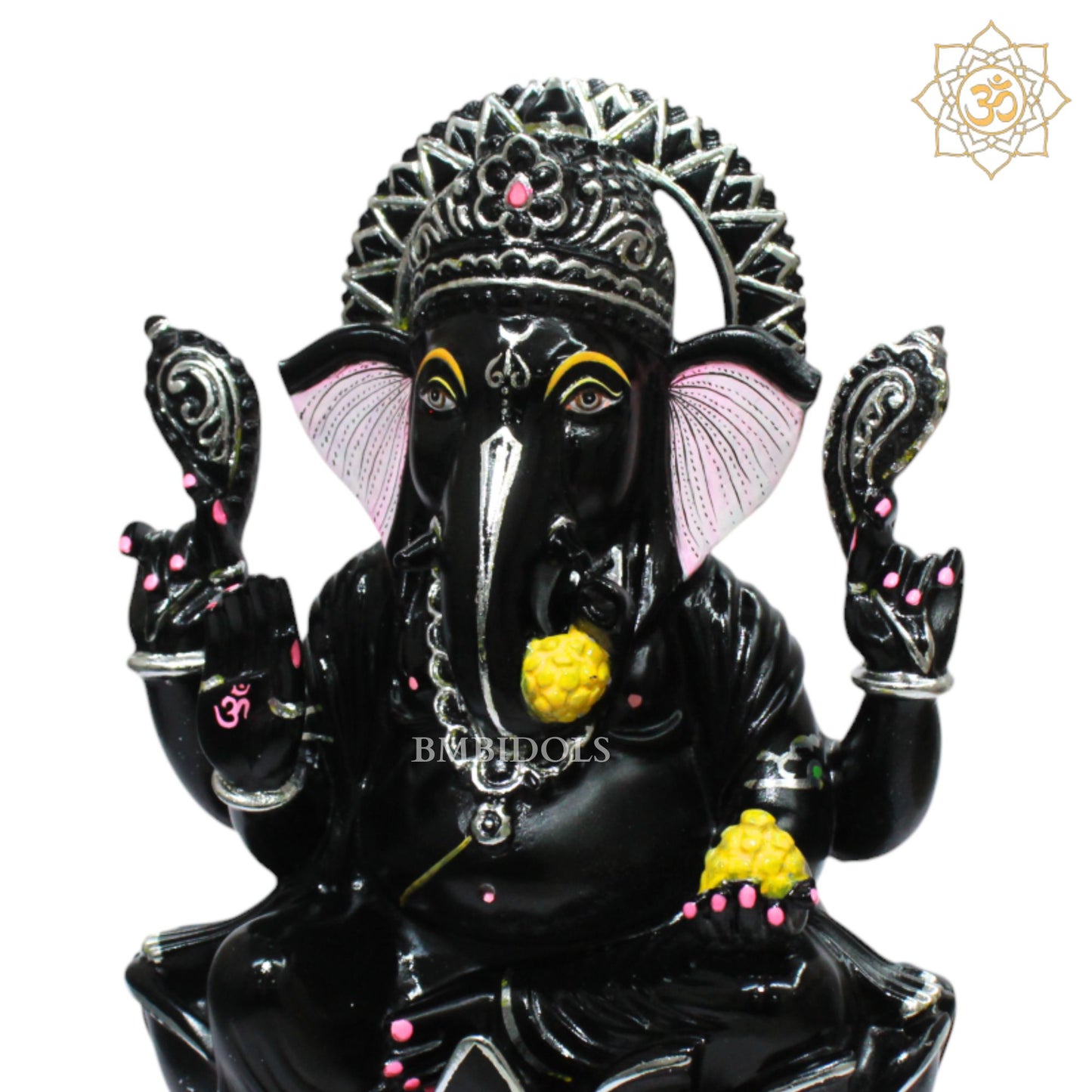 Black Stone Ganesh Statue for 15inches in Homes and Temples
