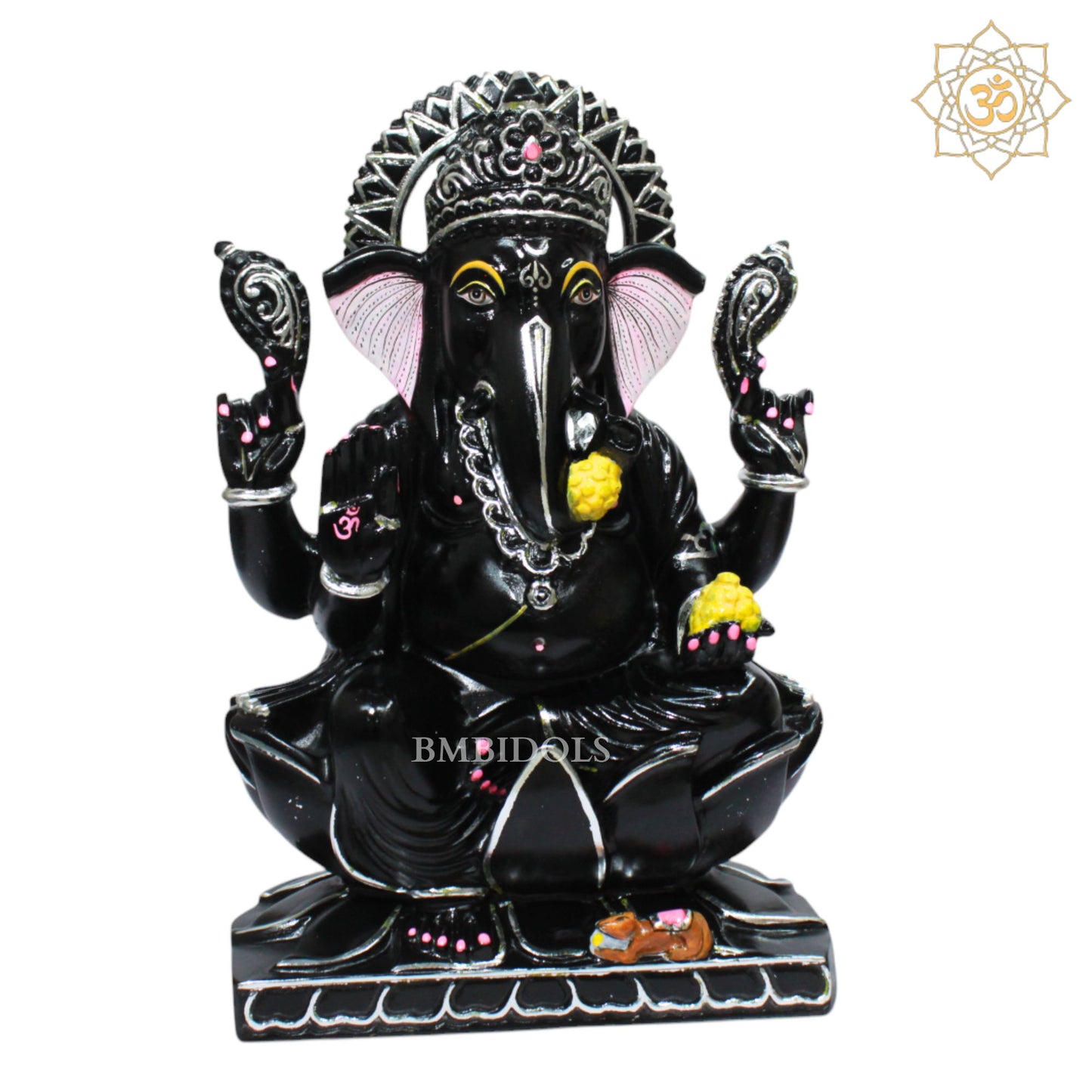 Black Stone Ganesh Statue for 15inches in Homes and Temples