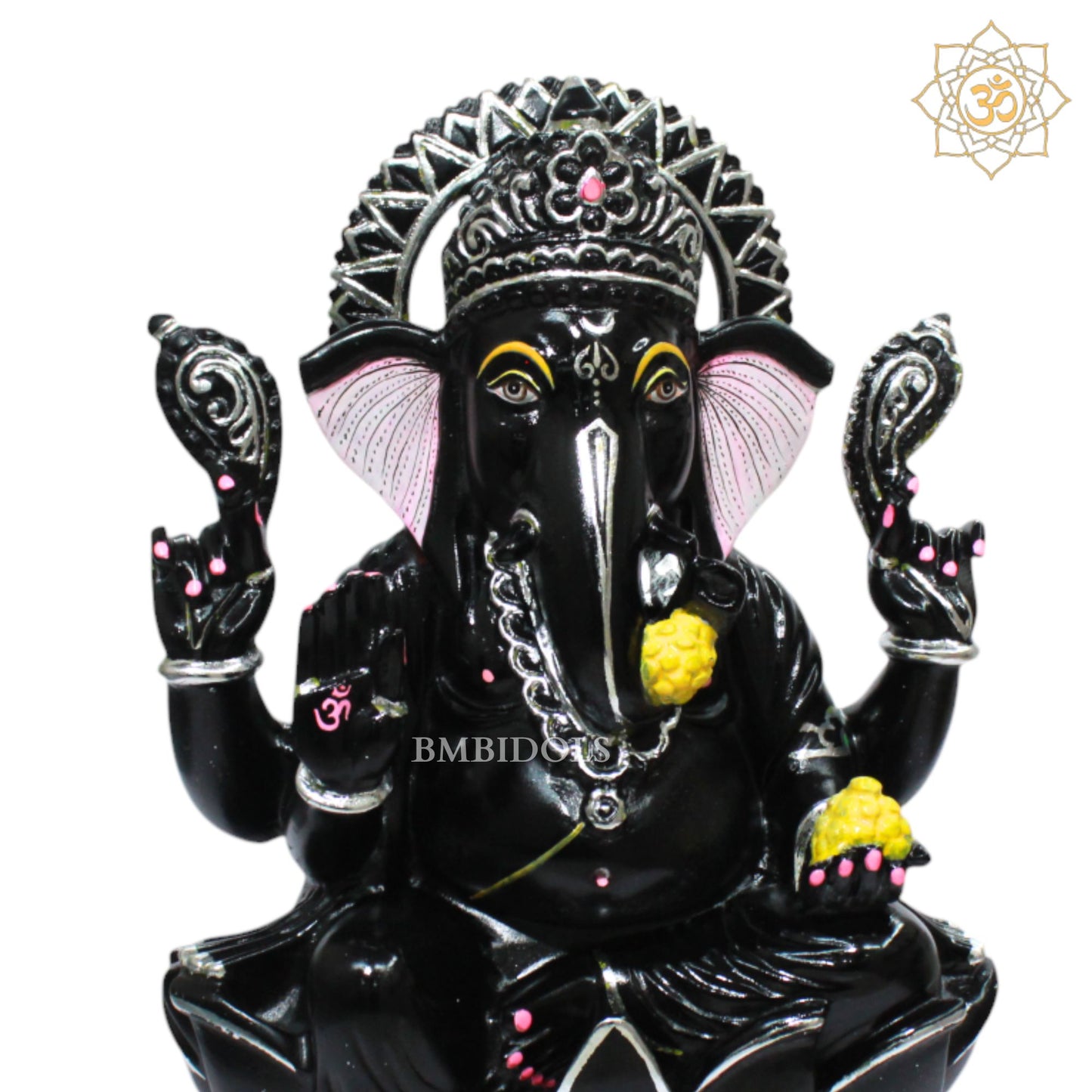 Black Stone Ganesh Statue for 15inches in Homes and Temples