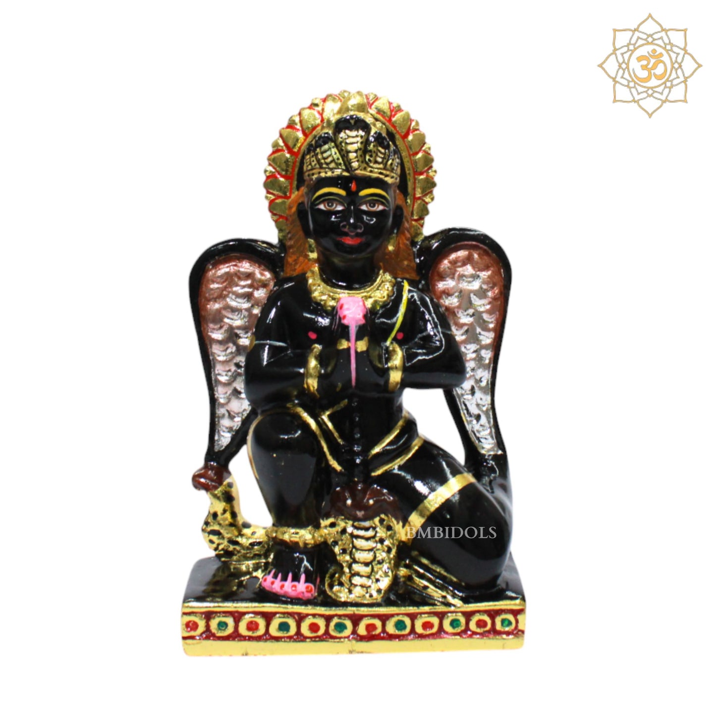 Black Stone Garud Statue for Home and Temple in 9inches