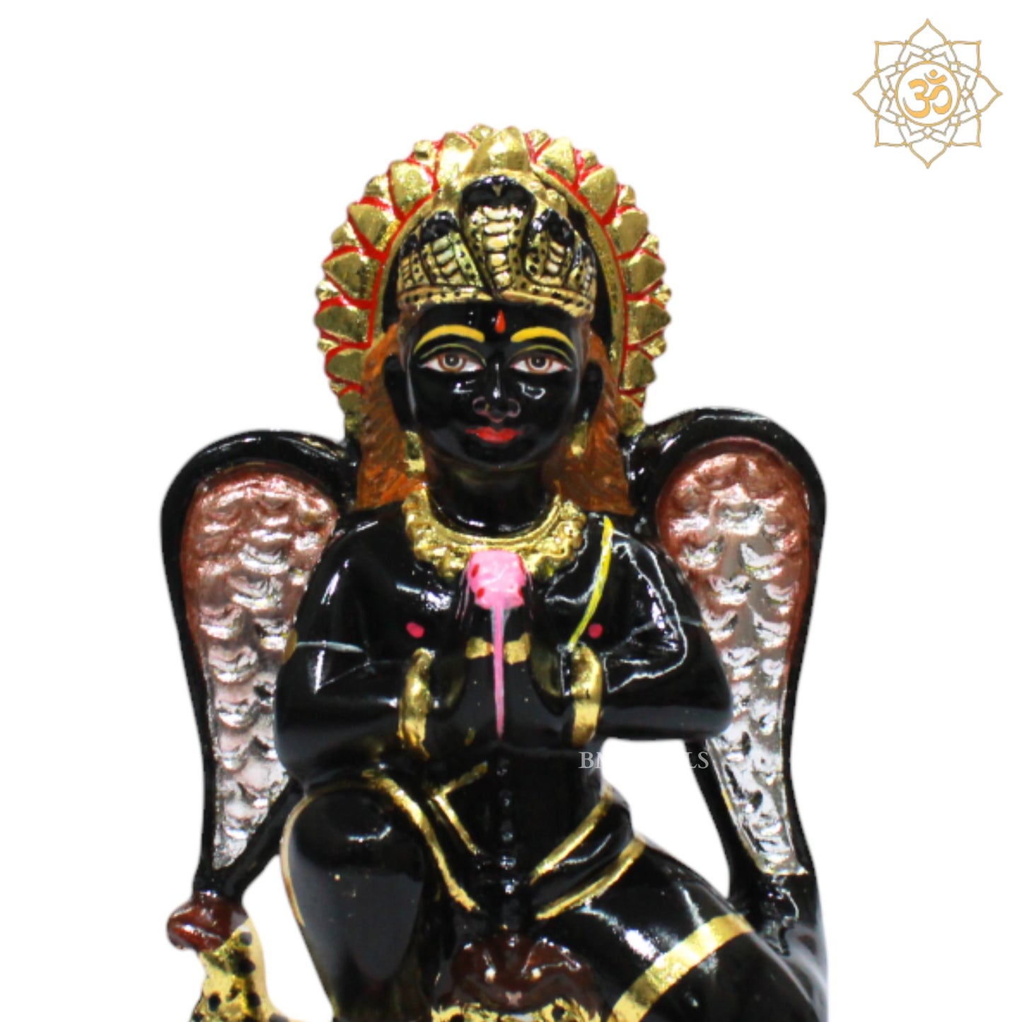 Black Stone Garud Statue for Home and Temple in 9inches
