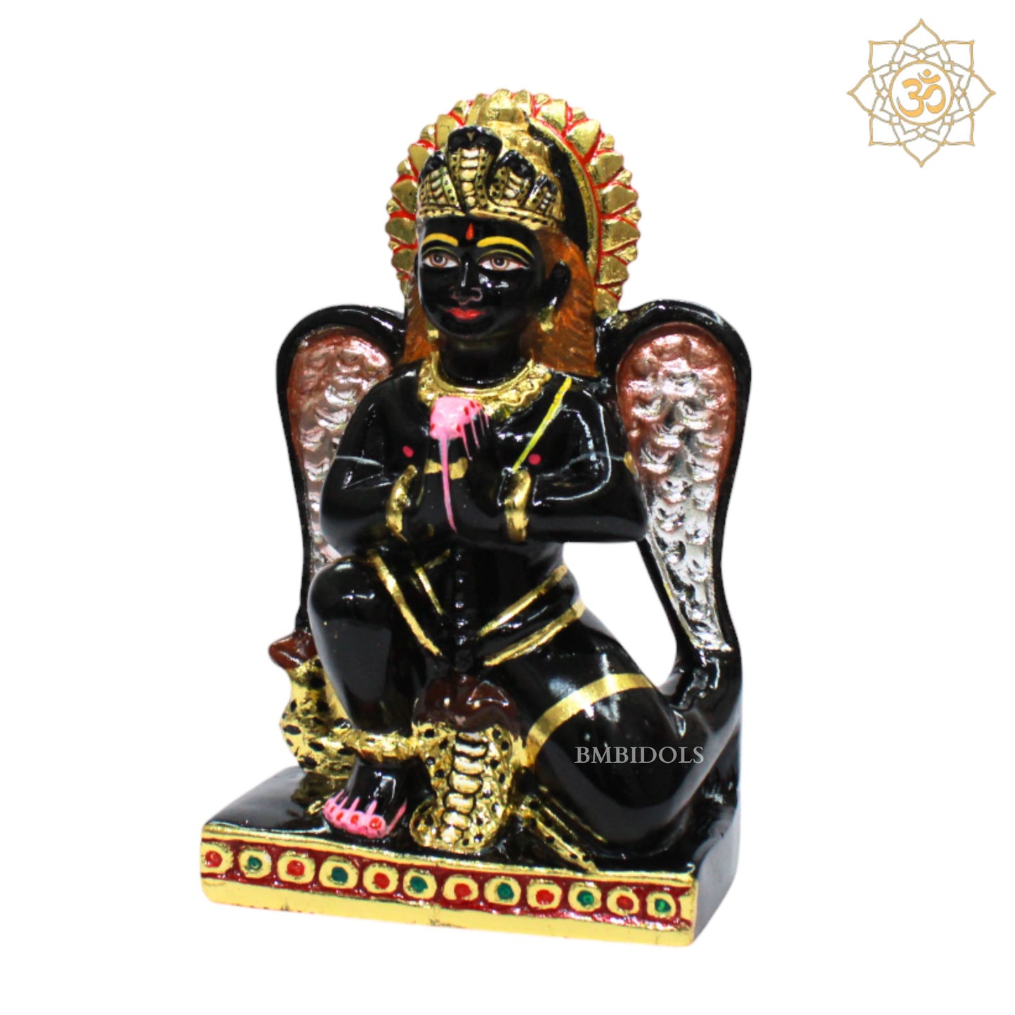 Black Stone Garud Statue for Home and Temple in 9inches