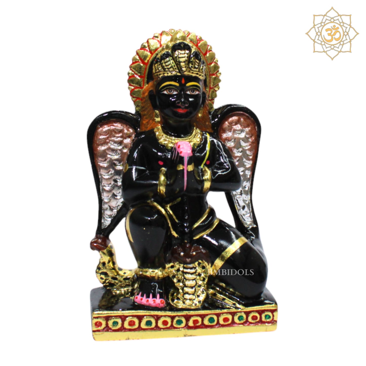 Black Stone Garud Statue for Home and Temple in 9inches