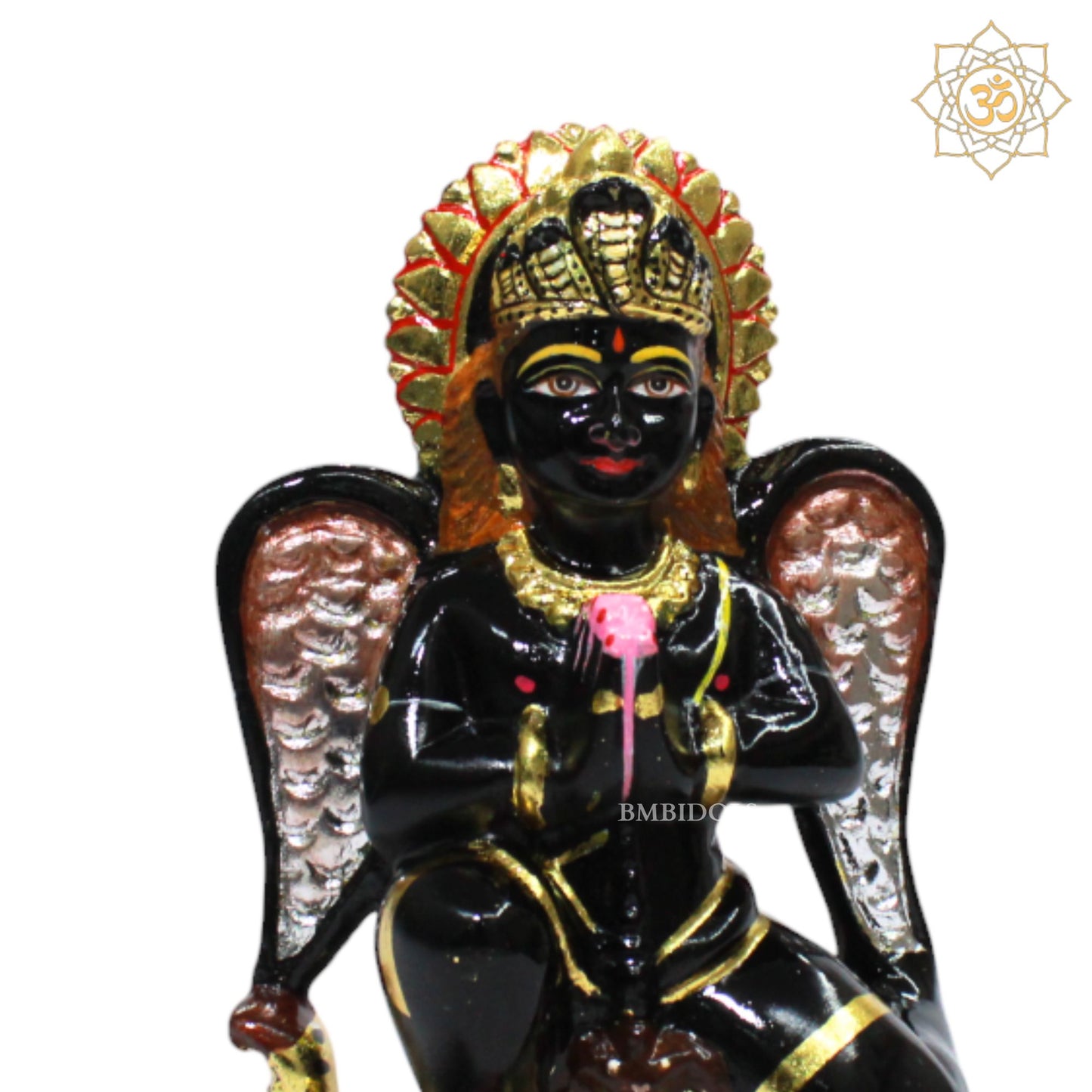 Black Stone Garud Statue for Home and Temple in 9inches
