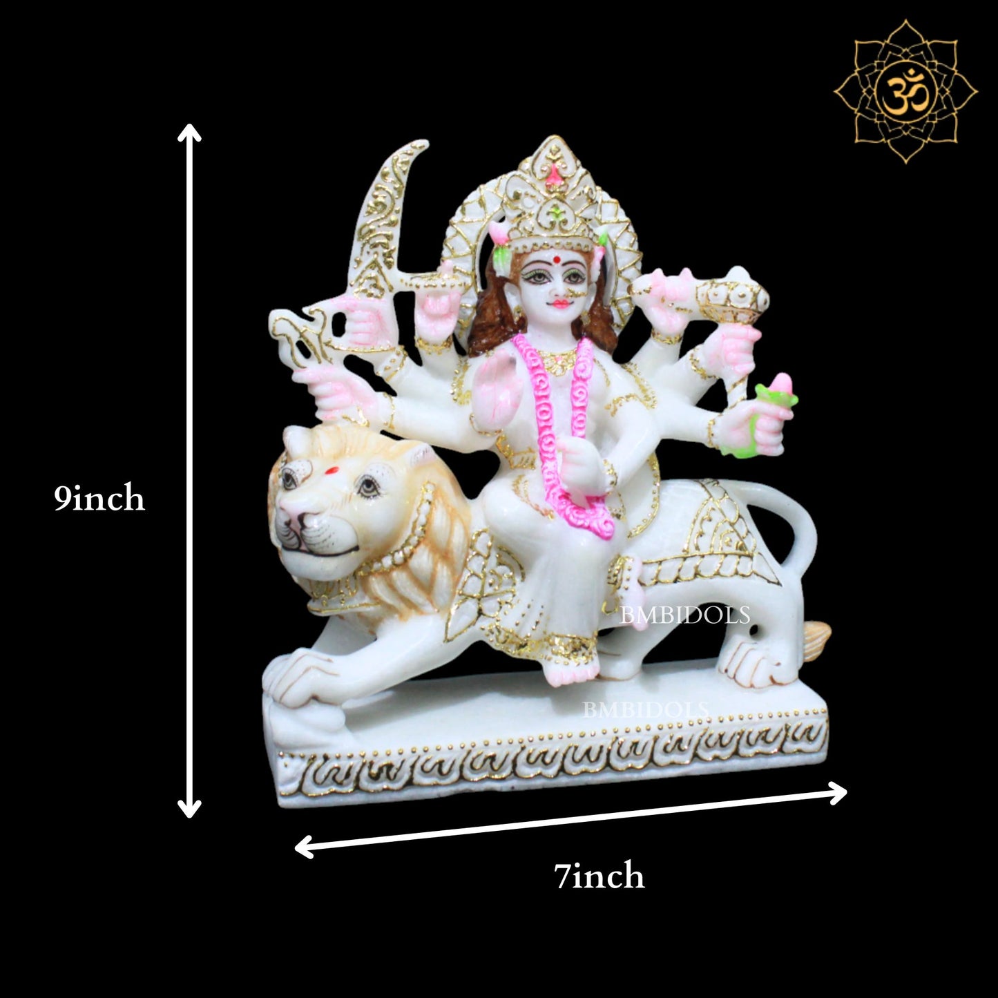 Durga Mata Murti for Homes and Temples in 9inch