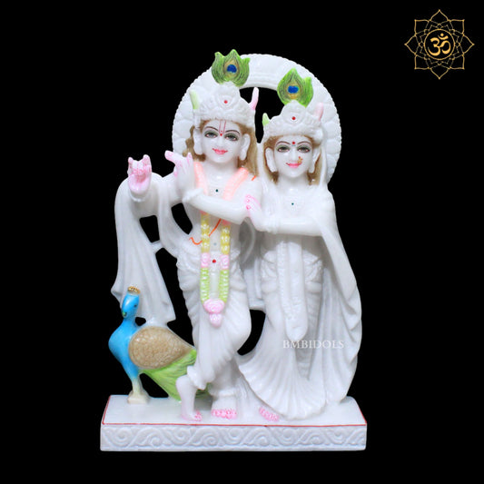 Jugal Radha Krishna Marble Murti for Homes and Temples in 15inches