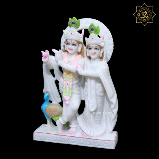 Jugal Radha Krishna Marble Murti for Homes and Temples in 15inches