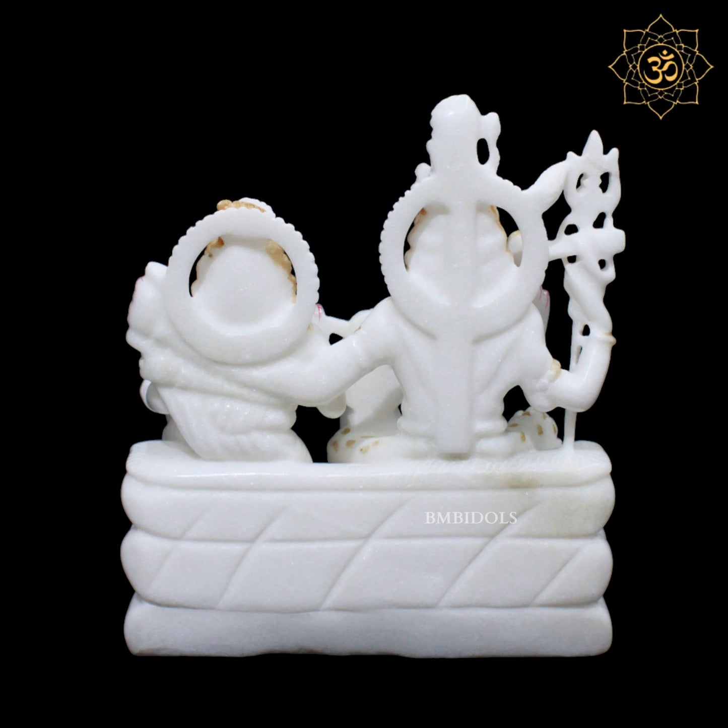 Marble Shiv Parivar Murti for Homes and Temples in 9inches in White Makrana
