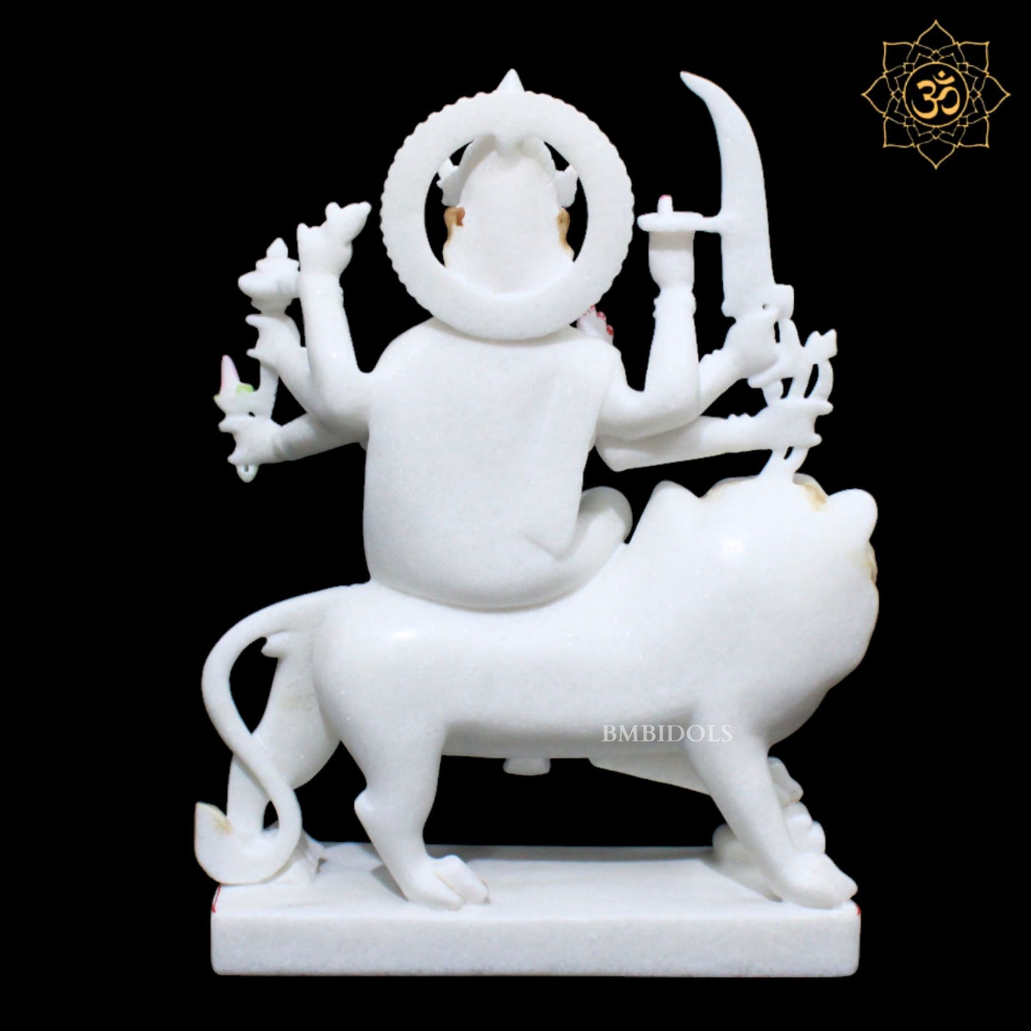 15inches Marble Durga Murti for Homes and Temples in Makrana White Marble