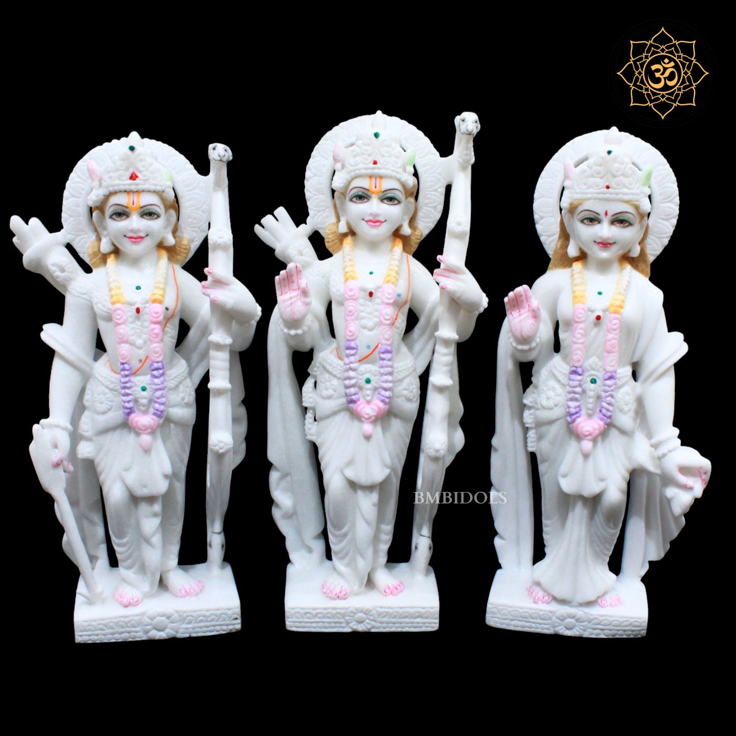 18inch Marble Ram Darbar Statue in Makrana Marble for Homes and Temples