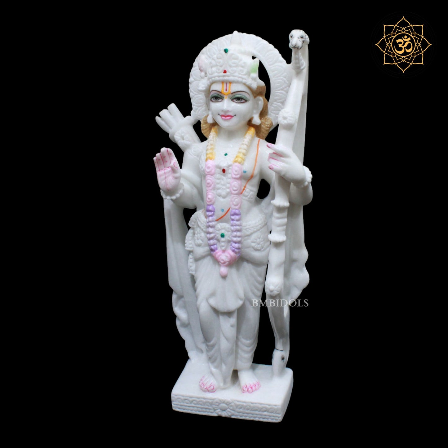 18inch Marble Ram Darbar Statue in Makrana Marble for Homes and Temples