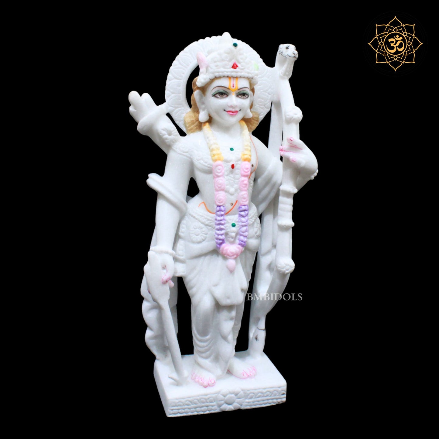 18inch Marble Ram Darbar Statue in Makrana Marble for Homes and Temples
