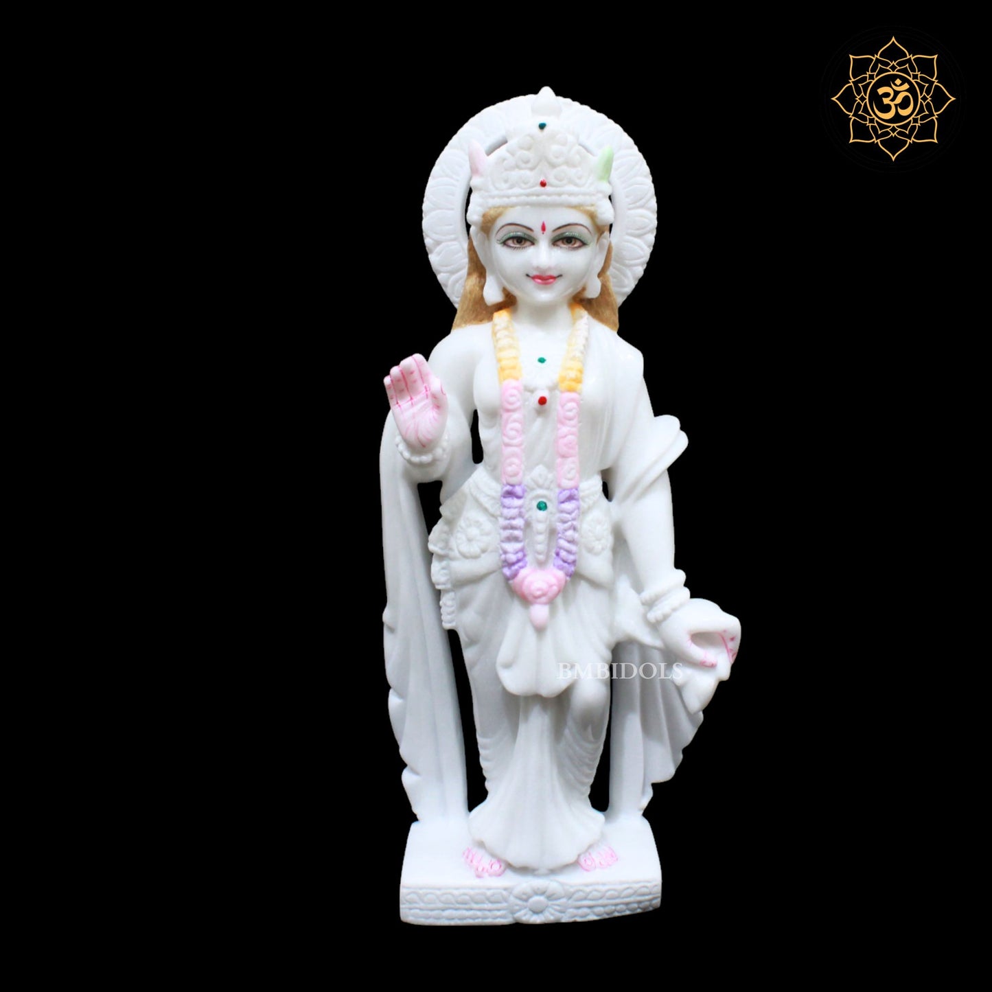 18inch Marble Ram Darbar Statue in Makrana Marble for Homes and Temples