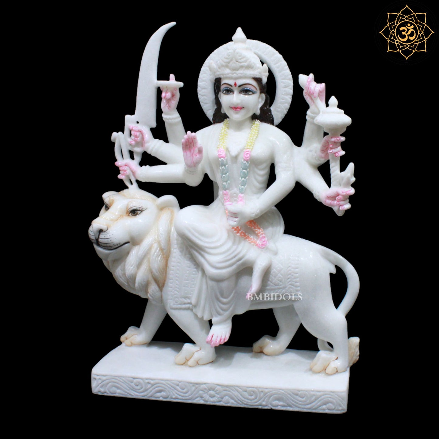 Marble Durga Mata Idol for Homes and Temples 1.5feet