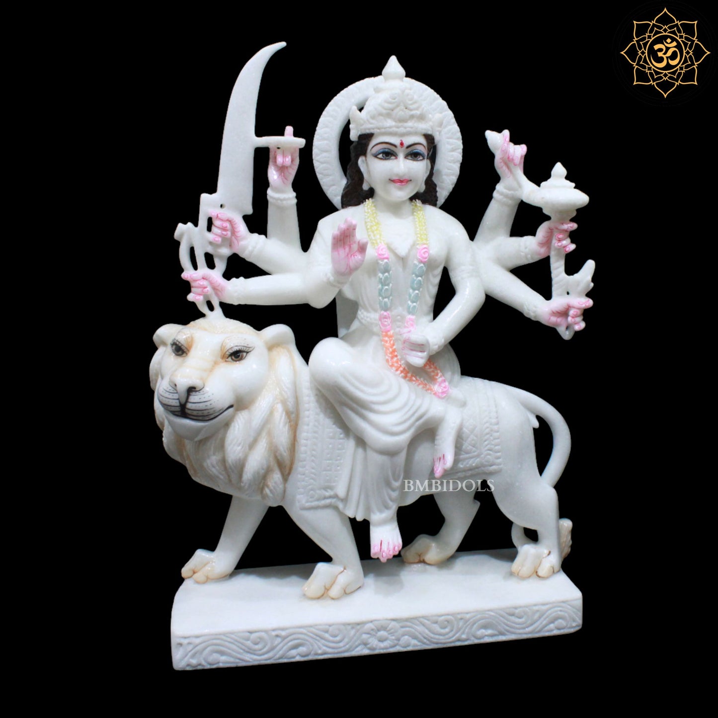 Marble Durga Mata Idol for Homes and Temples 1.5feet