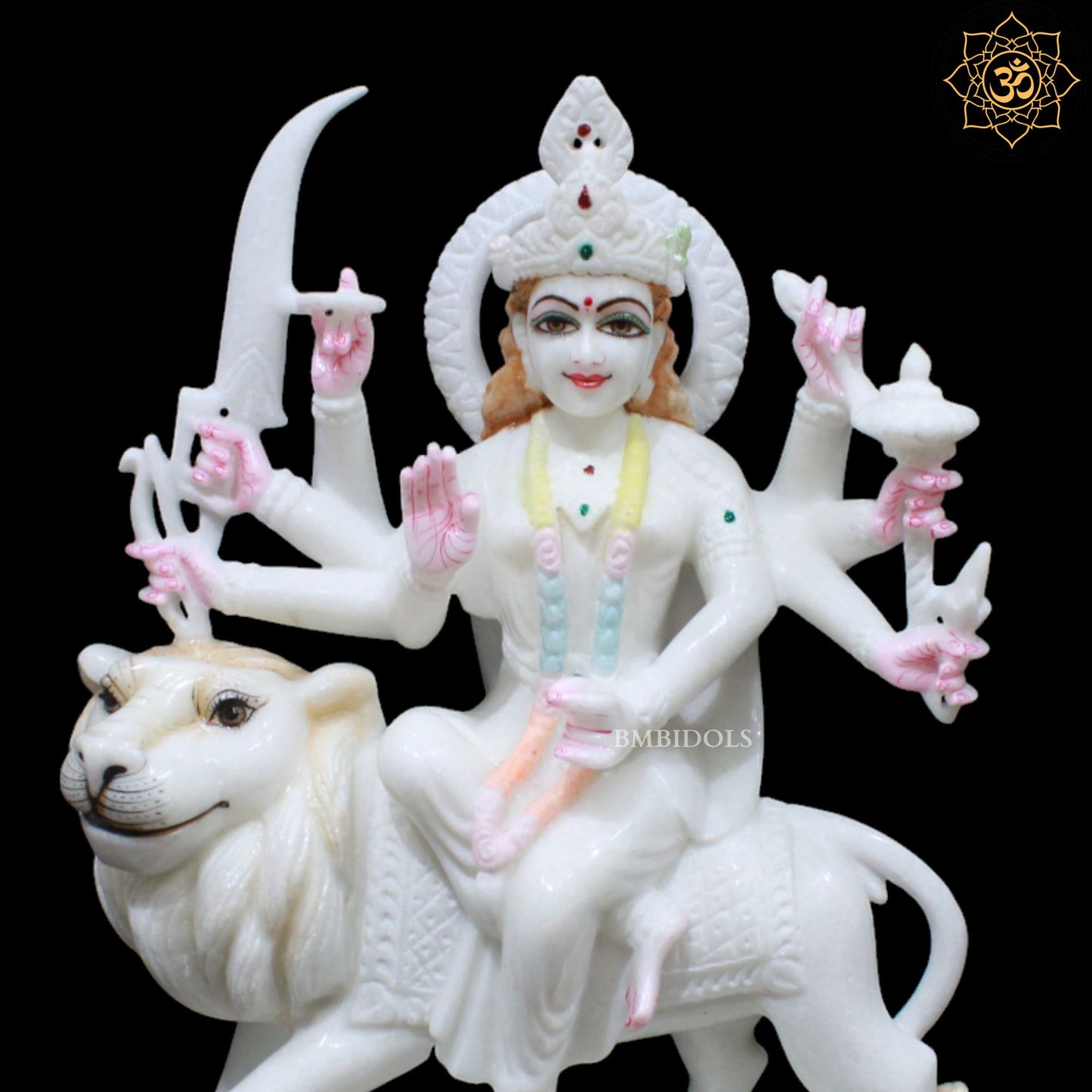 Marble Durga Mata Murti for Homes and Temples in 15inches