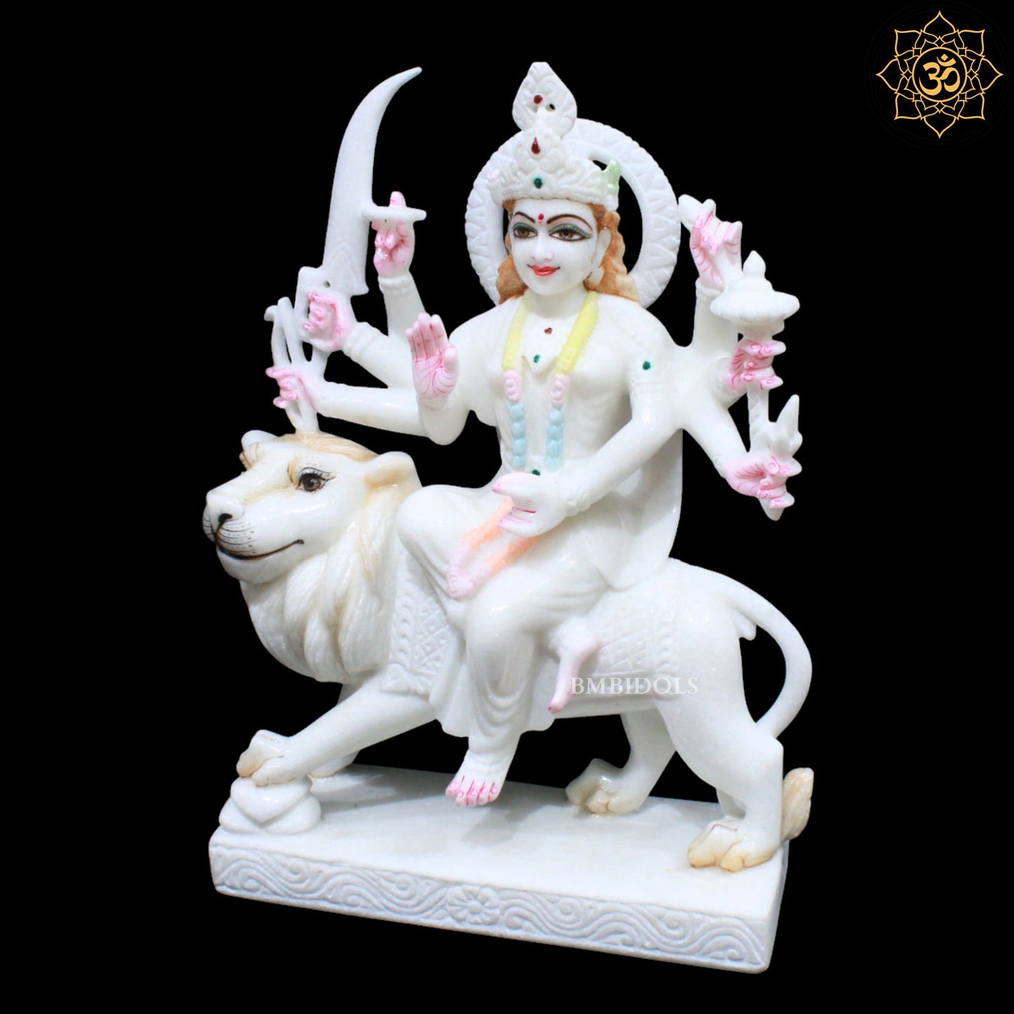 Marble Durga Mata Murti for Homes and Temples in 15inches